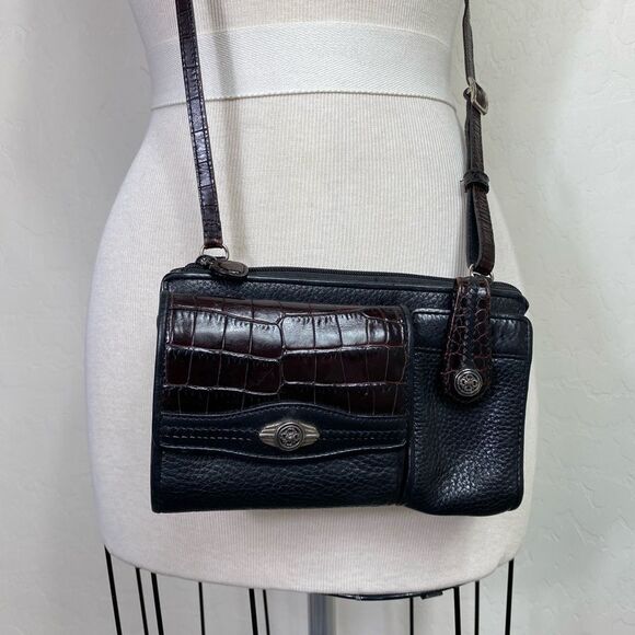 Brighton Black and Brown Crossbody Bag Hudson Organizer - Picture 8 of 12